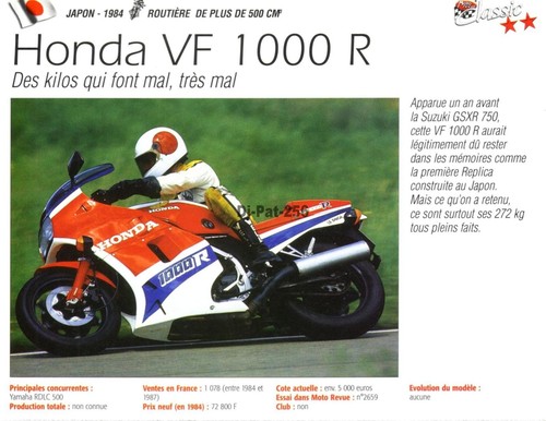 Fiche moto honda 1000 r - vf,